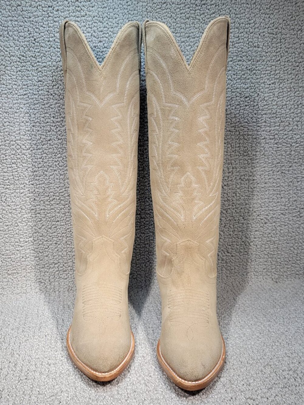 Tecovas The Abby Women's US Size 9B Driftwood Suede Cowgirl Boots